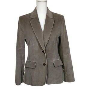 Bridle and Bit Jacket Blazer Gray Corduroy 2 Button Closure Womens Size 9